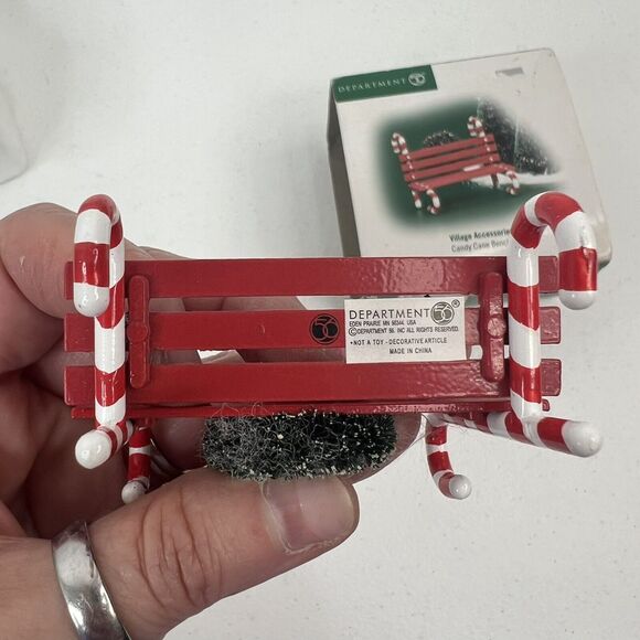 Department 56 Village Accessories Candy Cane Bench Christmas Village #56.52669 - Picture 4 of 7
